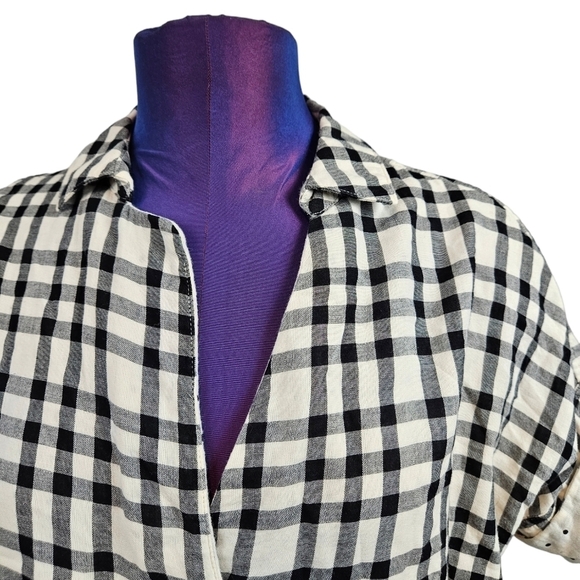 Madewell Courier Button Back Shirt Double Faced Plaid Women's XXS Oversized - Picture 2 of 9